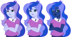 Size: 1000x525 | Tagged: safe, artist:odiz, color edit, derpibooru import, edit, princess luna, equestria girls, recolor, simple background, solo, vice principal luna