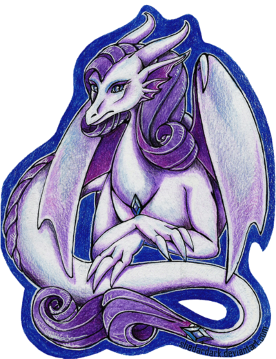 Size: 400x520 | Tagged: artist:shedardark, derpibooru import, dragon, dragoness, dragonified, female, prone, raridragon, rarity, safe, simple background, solo, species swap, traditional art, transparent background