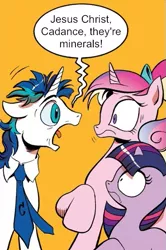 Size: 365x549 | Tagged: breaking bad, derpibooru import, dishevelled, exploitable meme, idw, meme, princess cadance, safe, screaming armor, shining armor, spoiler:comic, twilight sparkle, younger