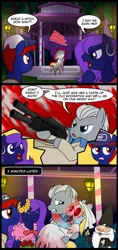 Size: 758x1600 | Tagged: artist:madmax, comedy, comic, crossover, derpibooru import, ellis, funny, glowing eyes, gnome, gnome chompski, gun, happy, left 4 dead, left 4 dead 2, mutated zombie, nick, ponified, rochelle, safe, sarcasm, sarcastic, scared, serious, serious face, sharp teeth, shipping, shotgun, smiling, spas-12, teeth, undead, uneasy, witch (left 4 dead), zombie
