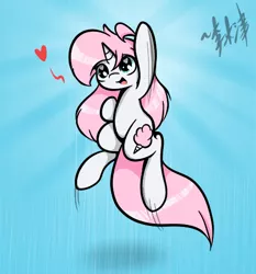 Size: 465x500 | Tagged: artist:lightningnickel, cute, derpibooru import, heart, jumping, oc, oc:cotton candy, safe, solo, tulpa, tumblr, unofficial characters only, victory