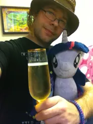 Size: 480x640 | Tagged: artist needed, brony, derpibooru import, drink, fedora shaming, glasses, human, irl, irl human, jin, jinlight, map, photo, plushie, safe, swag, twilight sparkle, waifu