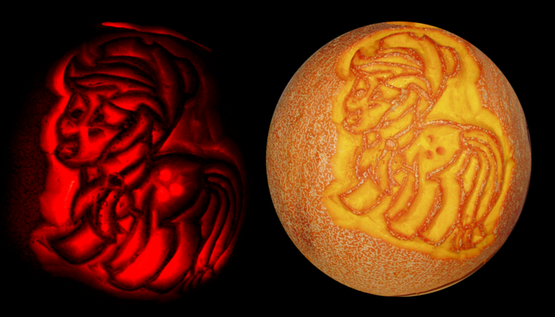 Size: 1024x585 | Tagged: applejack, carving, derpibooru import, halloween, holiday, jack-o-lantern, pumpkin, safe