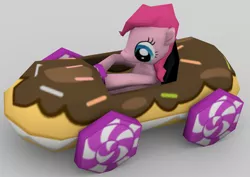 Size: 720x510 | Tagged: 3d, blender, candy, derpibooru import, kart, low poly, micro, micro ponies, micro pony not even pre alpha, model, oc, pinkie pie, ponykart, prototype, safe, solo