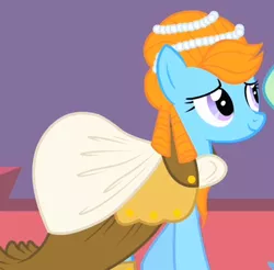 Size: 401x395 | Tagged: background pony, carlotta, clothes, cropped, derpibooru import, dress, safe, screencap, solo, the best night ever
