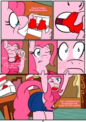 Size: 1226x1742 | Tagged: anthro, artist:otakon, comic, derpibooru import, growth, macro, pinkie pie, safe