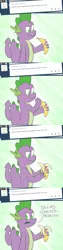 Size: 1000x4000 | Tagged: safe, artist:fledgex, derpibooru import, spike, ask, banana, the right-hand dragon, tumblr