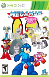 Size: 964x1497 | Tagged: applejack, artist:sonic10974, box art, capcom, crossover, derpibooru import, discord, discorded, dr. light, dr. wily, eyes, fluttershy, friendship is magic, game cover, hasbro, mane six, megaman, pinkie pie, proto man, rainbow dash, rarity, rush, safe, tom, twilight sparkle, video game, xbox 360