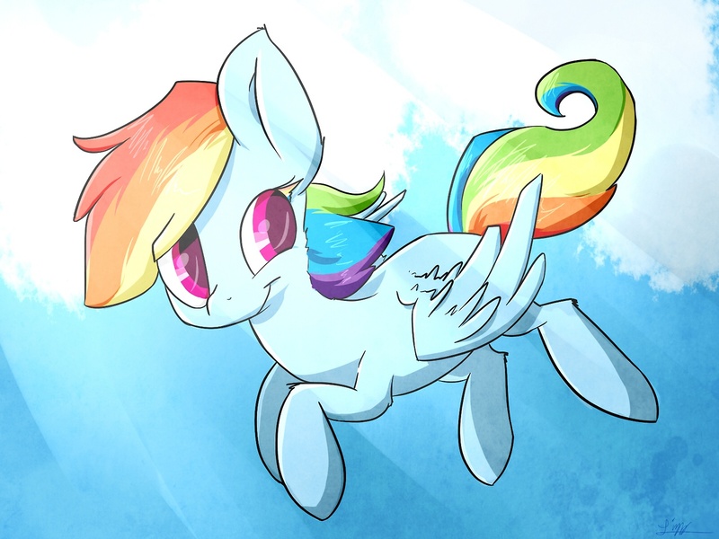 Size: 1280x960 | Tagged: safe, artist:lizzyoli-ravioli, derpibooru import, rainbow dash, cloud, cloudy, solo