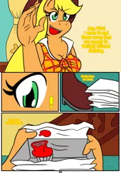 Size: 1230x1746 | Tagged: anthro, applejack, artist:otakon, comic, derpibooru import, macro, safe