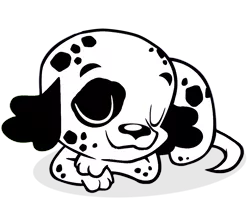 Size: 1006x795 | Tagged: safe, derpibooru import, spike, dalmatian, dog, equestria girls, black and white, eyes closed, grayscale, monochrome, prone, race swap, smiling, solo, spike the dog