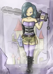 Size: 879x1221 | Tagged: artist:speccysy, crossover, fenrir, human, humanized, keyblade, kingdom hearts, marble pie, safe, solo