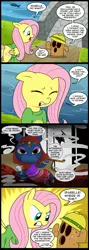Size: 712x2000 | Tagged: animal crossing, artist:madmax, catrina, clothes, comic, comic:the town, fluttershy, gyroid, lloid, safe, sweater, sweatershy, the stare