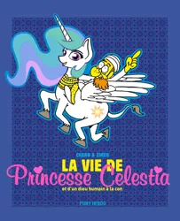 Size: 650x800 | Tagged: artist:charb, artist:pentoolqueen, blasphemy, charlie hebdo, derpibooru import, edit, french, funny aneurysm moment, harsher in hindsight, muhammad, parody, ponified, pony hebdo, princess celestia, riding, safe