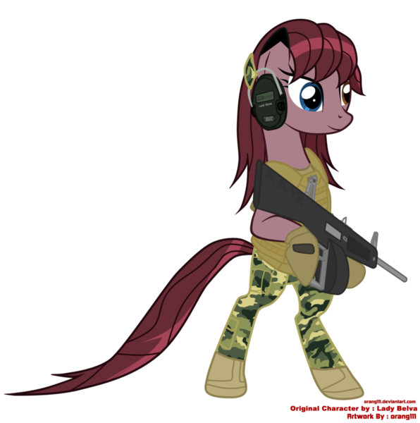 Size: 891x897 | Tagged: safe, artist:orang111, derpibooru import, oc, unofficial characters only, pony, aa-12, bipedal, camouflage, clothes, gun, military, request, shotgun, solo, uniform