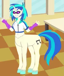 Size: 1623x1919 | Tagged: safe, artist:oneovertwo, derpibooru import, vinyl scratch, centaur, taur, equestria girls, belly button, midriff, ponytaur, solo