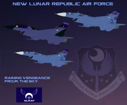 Size: 900x746 | Tagged: air force, artist:lonewolf3878, barely pony related, derpibooru import, f-16, new lunar republic, plane, recruitment poster, safe, slogan