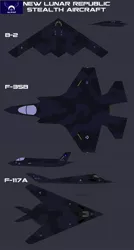 Size: 655x1220 | Tagged: aircraft, air force, artist:lonewolf3878, b-2 spirit, barely pony related, bomber, derpibooru import, f-117a nighthawk, f-35b lightning ii, multirole, new lunar republic, safe, stealth aircraft
