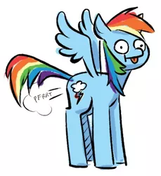 Size: 438x478 | Tagged: safe, artist:pepperoach, derpibooru import, rainbow dash, pony, fart, fart noise, solo