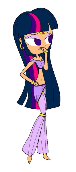 Size: 484x1096 | Tagged: safe, artist:annasabi101, derpibooru import, twilight sparkle, genie, human, equestria girls, barefoot, bedroom eyes, belly button, belly dancer, belly dancer outfit, ear piercing, earring, eyeshadow, feet, geniefied, hand on hip, harem outfit, hooped earrings, humanized, jewelry, makeup, midriff, piercing, solo, tiara