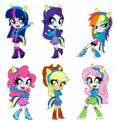 Size: 1553x1606 | Tagged: safe, artist:annasabi101, derpibooru import, applejack, fluttershy, pinkie pie, rainbow dash, rarity, twilight sparkle, equestria girls, mane six