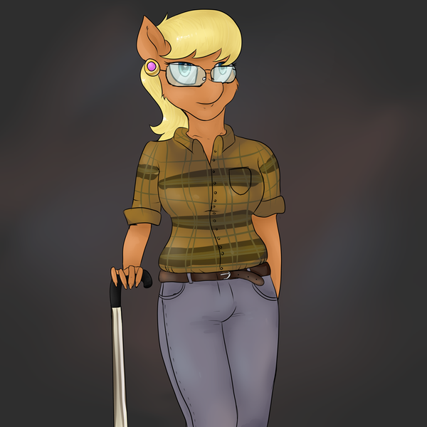 Size: 4000x4000 | Tagged: anthro, artist:lisa400, clothes, crossover, derpibooru import, glasses, grand theft auto, gta v, lester crest, ms. harshwhinny, plaid, request, safe, solo