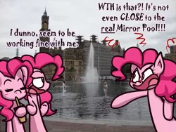 Size: 733x550 | Tagged: artist:alittleofsomething, clone, clones, derpibooru import, irl, mirror pool, photo, pinkie clone, pinkie pie, ponies in real life, safe