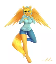 Size: 2996x3425 | Tagged: alicorn, alicorn oc, anthro, anthro oc, artist:astatos-luna, clothes, derpibooru import, hoodie, hooves, oc, oc:ticket, safe, simple background, solo, unguligrade anthro, unofficial characters only