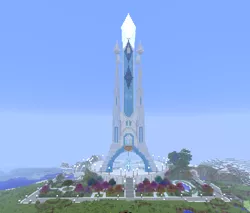 Size: 800x683 | Tagged: building, crystal empire, crystal heart, derpcraft, derpibooru import, minecraft, safe, screencap