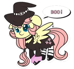 Size: 742x690 | Tagged: artist:suzuii, clothes, costume, derpibooru import, fluttershy, safe, solo, witch