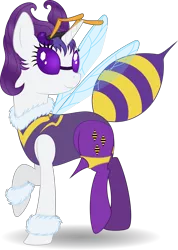 Size: 3554x5000 | Tagged: absurd resolution, artist:ambassad0r, clothes, costume, crossover, darkstalkers, derpibooru import, nightmare night, q-bee, rarity, safe, simple background, solo, transparent background, vector