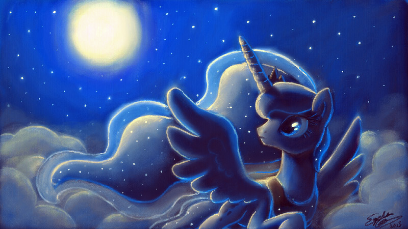 Size: 800x450 | Tagged: artist:sewyouplushiethings, cloud, cloudy, derpibooru import, moon, night, princess luna, safe, solo