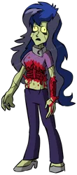 Size: 308x700 | Tagged: grimdark, artist:sandvvich, derpibooru import, princess luna, zombie, equestria girls, blood, breasts, female, solo, vice principal luna, zombified