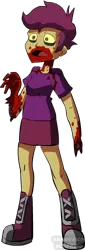 Size: 170x500 | Tagged: grimdark, artist:sandvvich, derpibooru import, scootaloo, zombie, equestria girls, blood, gore, solo, zombified