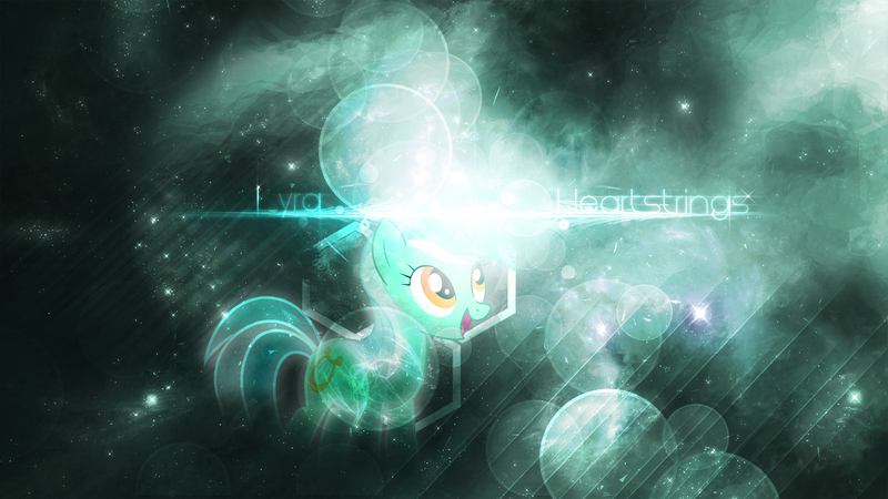 Size: 1920x1080 | Tagged: artist:forgotten5p1rit, bubble, derpibooru import, lens flare, lyra heartstrings, magic, safe, solo, vector, wallpaper