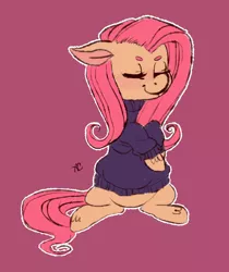 Size: 1784x2123 | Tagged: artist:comikazia, bottomless, clothes, cute, eyes closed, fluttershy, partial nudity, safe, shyabetes, solo, sweater, sweatershy