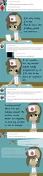 Size: 565x2280 | Tagged: artist:lilliesinthegarden, ask, comic, derpibooru import, desk, doctor whooves, hat, nurse, nurse turner, paper, safe, solo, time turner, tumblr