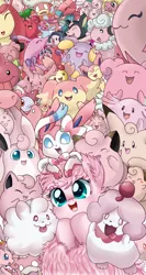 Size: 2918x5485 | Tagged: absurd resolution, adventure time, amy rose, artist:pridark, courage the cowardly dog, crossover, cute, derpibooru import, kirby, kirby (character), oc, oc:fluffle puff, pink, pinkie pie, pokémon, pokémon x and y, princess bubblegum, regular show, safe, slowpoke, slowpoke (pokémon), sonic the hedgehog (series), sylveon