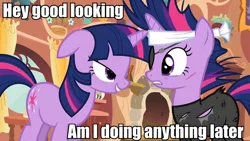 Size: 960x540 | Tagged: bedroom eyes, caption, derpibooru import, future twilight, image macro, meme, safe, selfcest, self ponidox, twilight sparkle, twolight