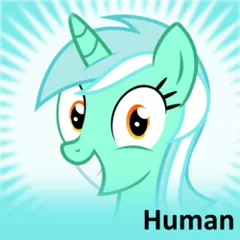 Size: 250x250 | Tagged: derpibooru, grin, human, humie, irrational exuberance, lyra heartstrings, meta, official spoiler image, safe, solo, spoilered image joke, that pony sure does love humans