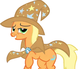 Size: 900x793 | Tagged: safe, artist:blah23z, derpibooru import, applejack, trixie, pony, unicorn, female, fusion, mare, recolor, simple background, solo, transparent background, vector