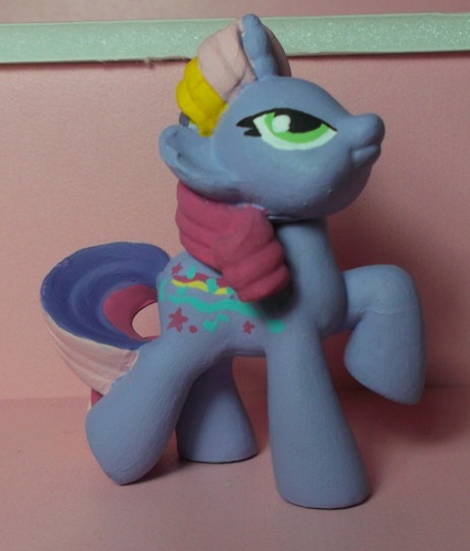 Size: 427x500 | Tagged: artist:sanadaookmai, custom, derpibooru import, g1, g1 to g4, generation leap, irl, photo, rainbow curl pony, safe, streaky, toy