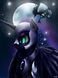 Size: 1536x2048 | Tagged: artist:jasper77wang, nightmare moon, planet, safe, solo