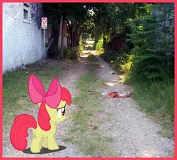 Size: 700x632 | Tagged: alley, apple bloom, artist:drpain, derpibooru import, irl, photo, ponies in real life, safe