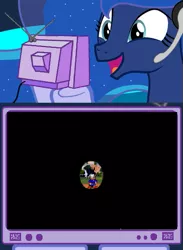 Size: 439x600 | Tagged: derpibooru import, disney, duck tales, ducktales remastered, exploitable meme, gamer luna, meme, obligatory pony, princess luna, safe, scrooge mcduck, tv meme, wayforward