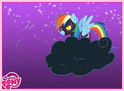 Size: 720x531 | Tagged: clothes, costume, derpibooru import, my little pony logo, official, rainbow dash, safe, shadowbolt dash, shadowbolts, shadowbolts costume, solo