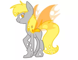 Size: 735x568 | Tagged: safe, artist:le-poofe, derpibooru import, derpy hooves, changeling, pegasus, pony, changelingified, female, mare, solo, yellow changeling