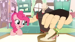 Size: 900x506 | Tagged: album, artist:psychroculus, bowl, cover art, crossover, flour, heavy, heavy weapons guy, kitchen, mix, pinkie pie, safe, sandvich, sugarcube corner, team fortress 2