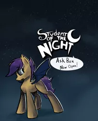 Size: 730x900 | Tagged: safe, artist:darkflame75, derpibooru import, scootaloo, bat pony, pony, ask, bat ponified, race swap, scootabat, solo, student of the night, tumblr