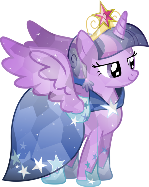 Size: 4387x5500 | Tagged: safe, artist:theshadowstone, derpibooru import, twilight sparkle, twilight sparkle (alicorn), alicorn, pony, absurd resolution, clothes, crystallized, cute, dress, element of magic, female, gala dress, image, mare, png, simple background, solo, sweet dreams fuel, transparent background, twiabetes, vector